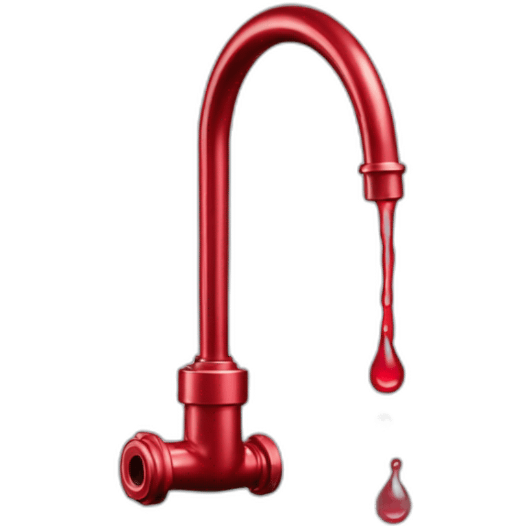 Faucet with a drop of red water emoji