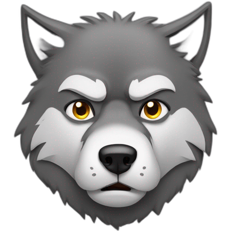 grumpy cartoon wolf emoji