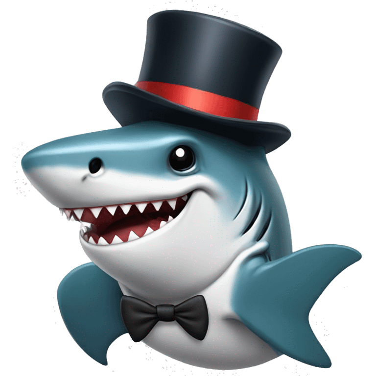 shark wtith tophat emoji