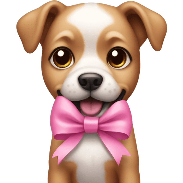 cute dog with pink bow emoji