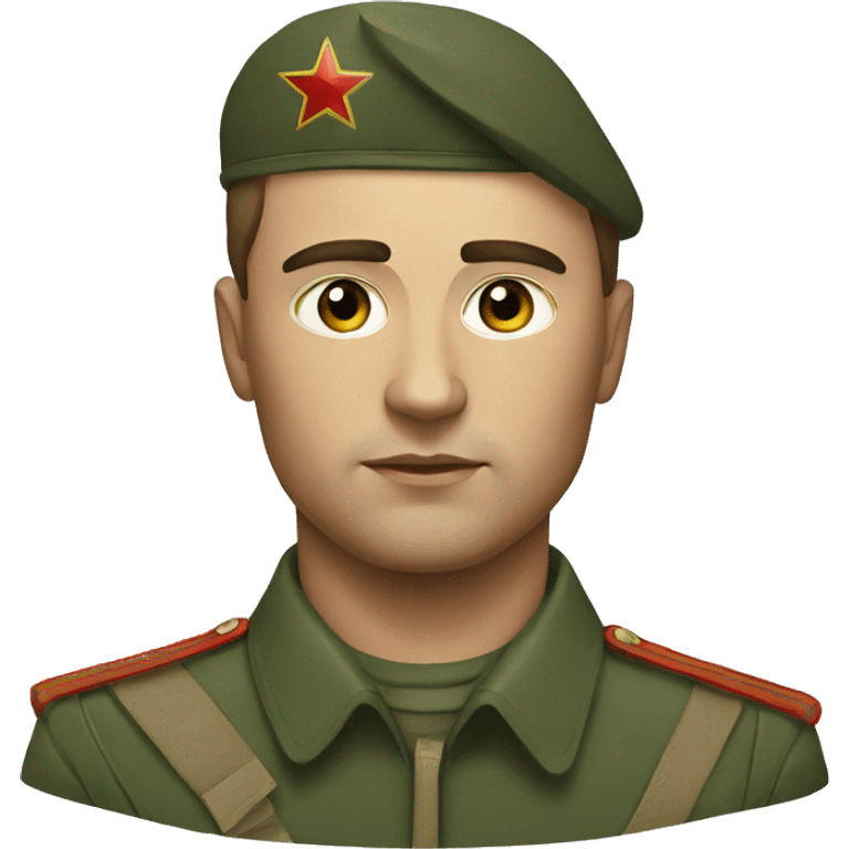 realistic ussr soldier serious with military takes emoji