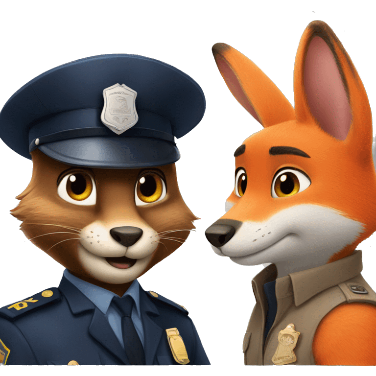 Zootopia cop rabbit and fox emoji