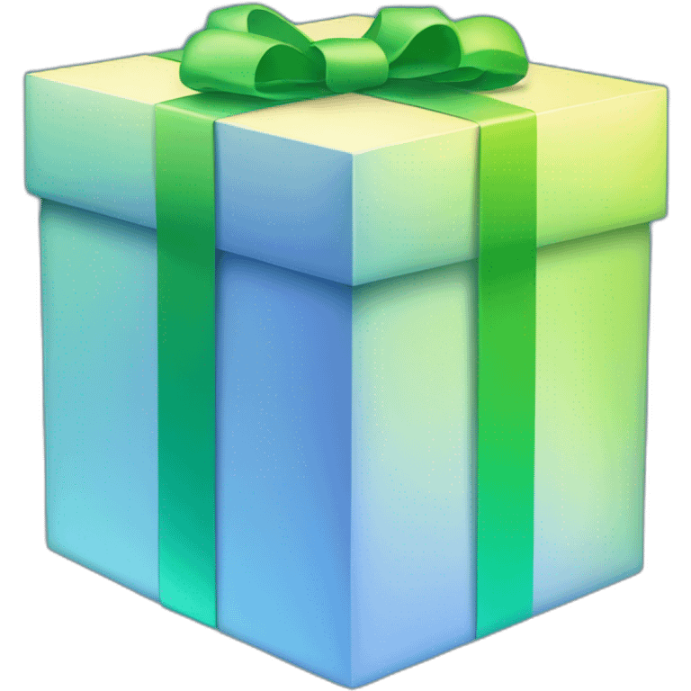 3d smooth gift box with rounded corners gradient blue to green emoji