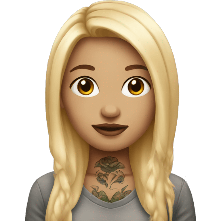 Blonde girl with tattoos emoji