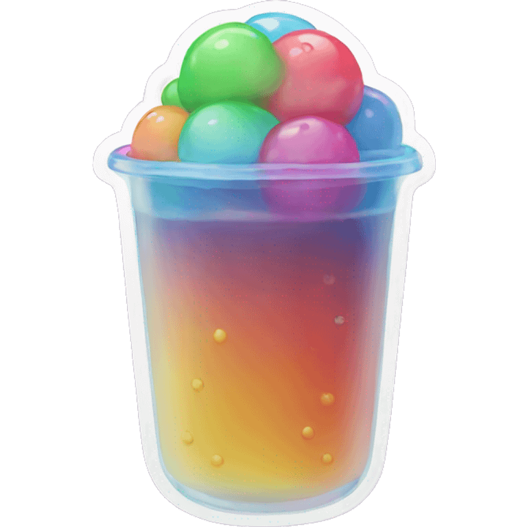 rainbow boba emoji