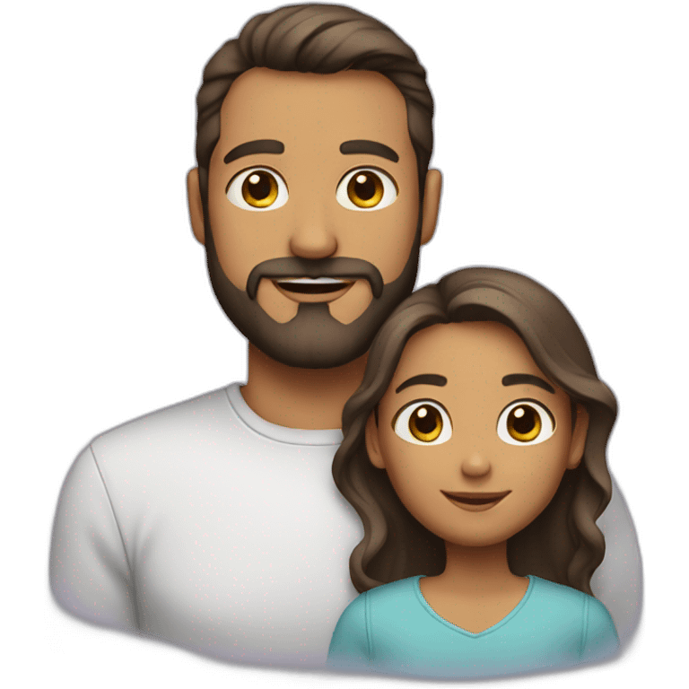 Dad with beard daughter emoji