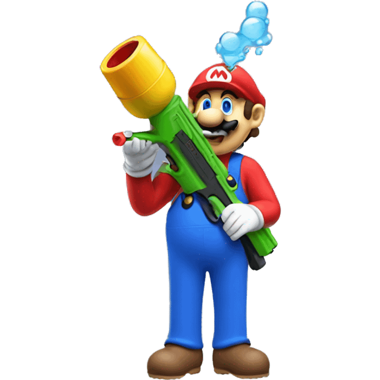 Mario with a water gun emoji