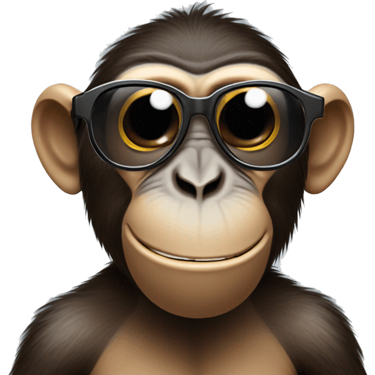 A monkey taking of his sunglasses and he he is very shocked as if you said something that was awkward  emoji