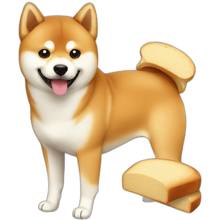 shiba-dog and bread emoji