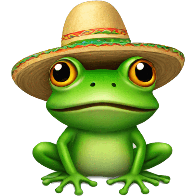 Frog wearing sombrero  emoji