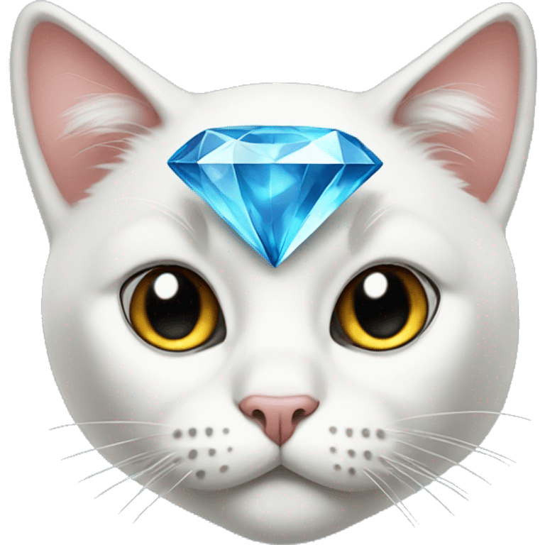 Cat with a big diamond emoji