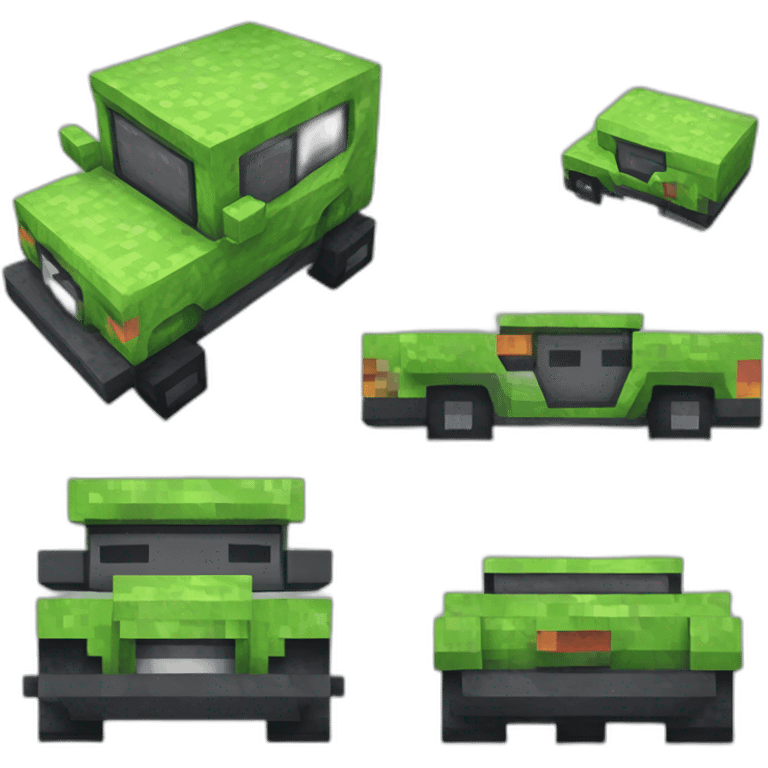 minecraft styled car pixel art looking emoji