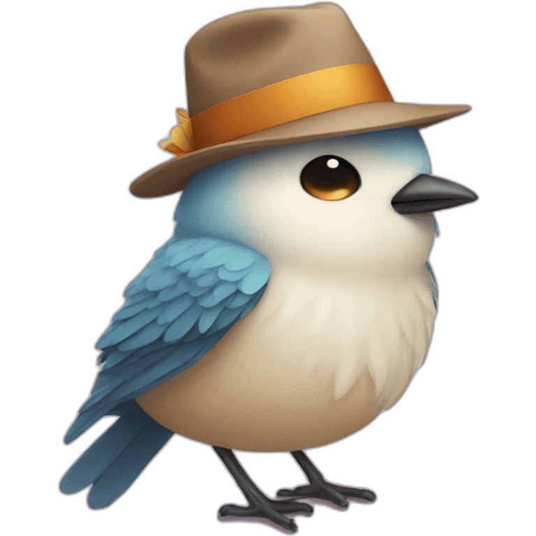 Bird with hat for sleep emoji