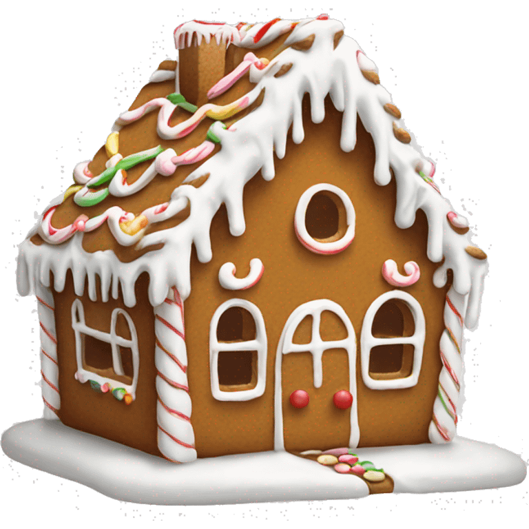 gingerbread house with white icing emoji