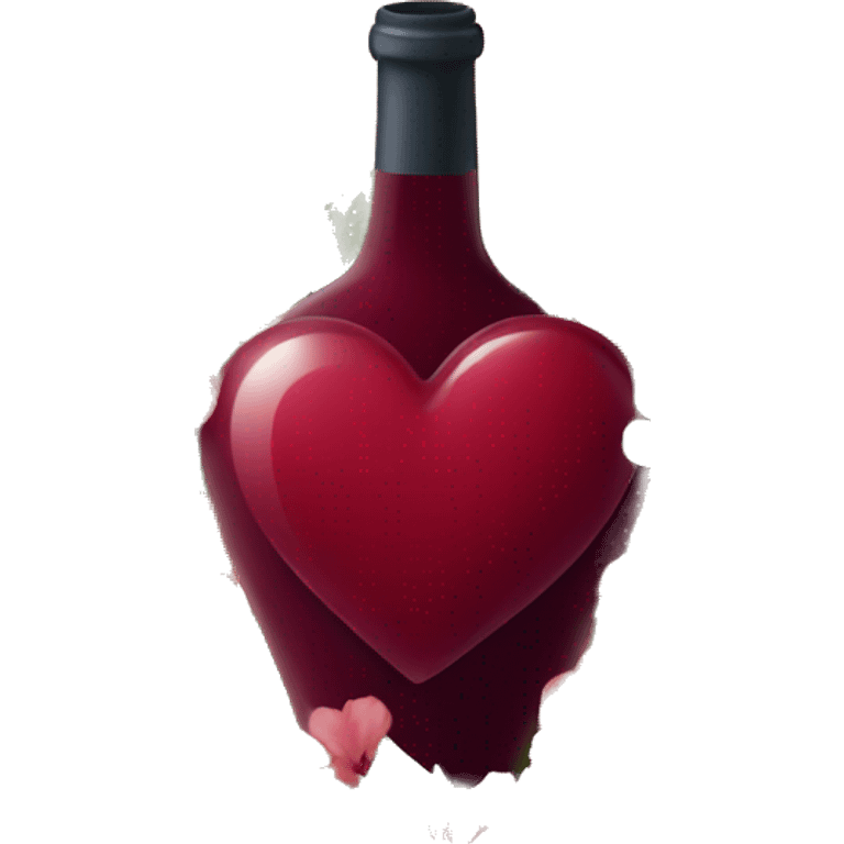 wine red heart with flowers around it emoji