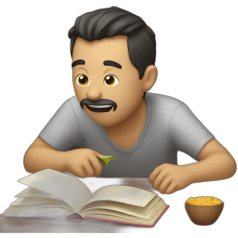 man eating book emoji