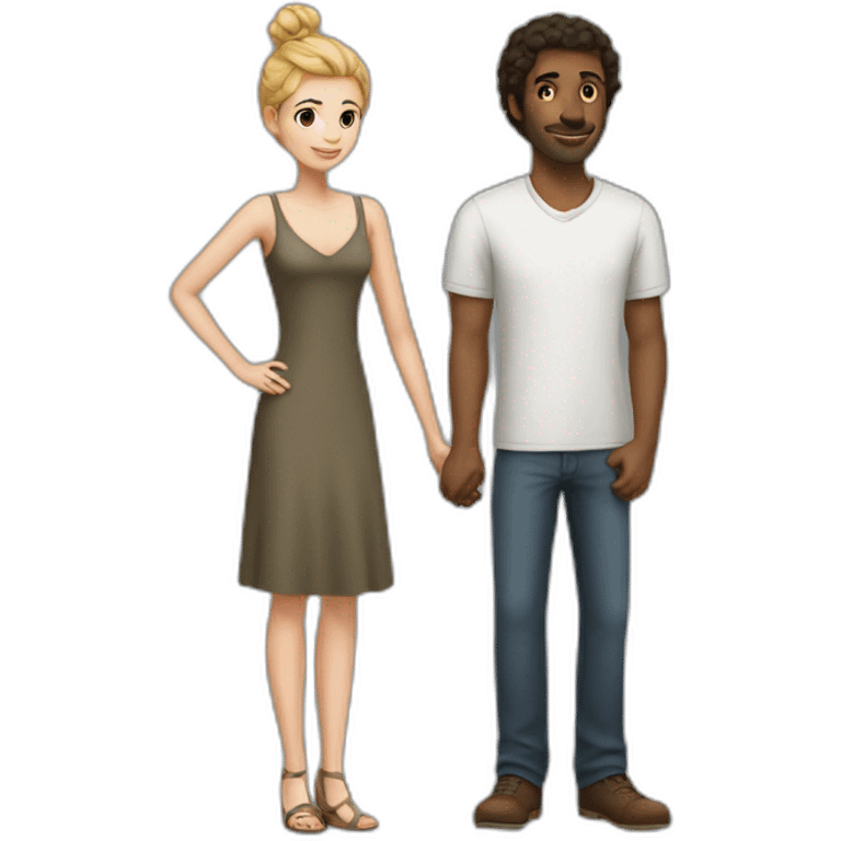 Romance of a tall man with a short girl emoji