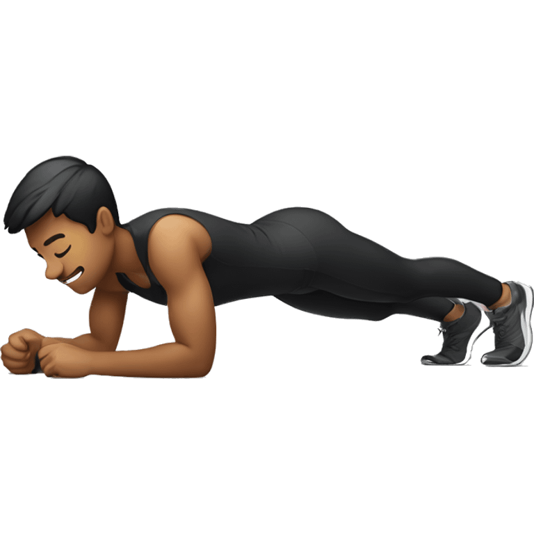 a person doing pushups in apple emoji style emoji