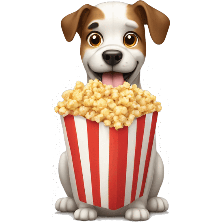 Dog with popcorn  emoji