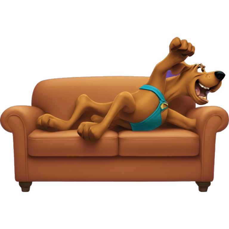 Scooby doo falling over couch emoji