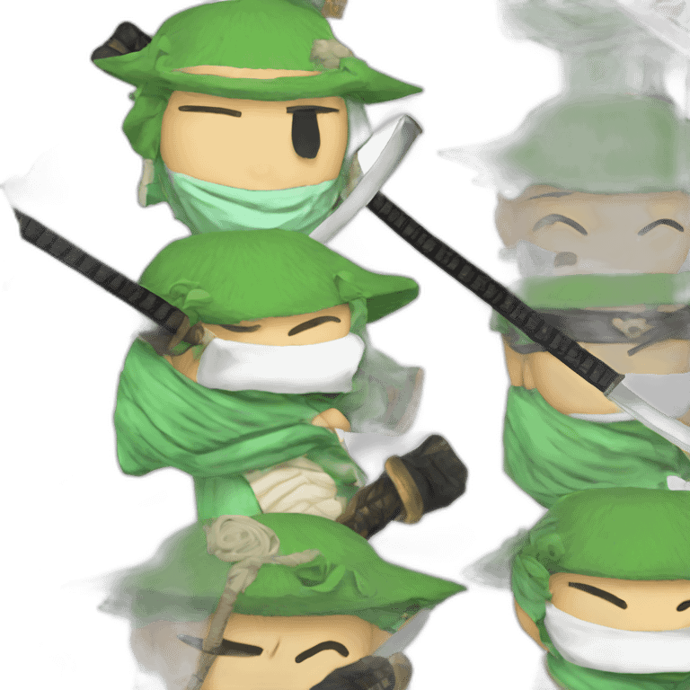 zoro from one piece with katana emoji