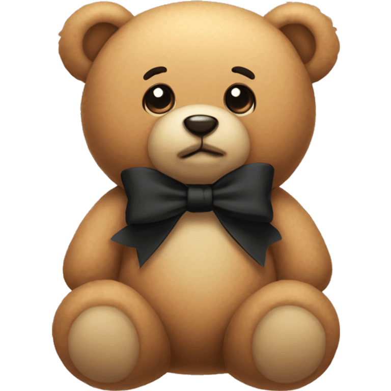 Teddy Bear with a cute black bow emoji