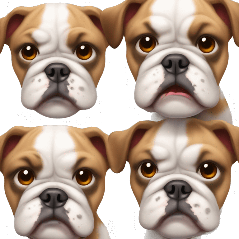 Bulldog con correa roja enojado emoji