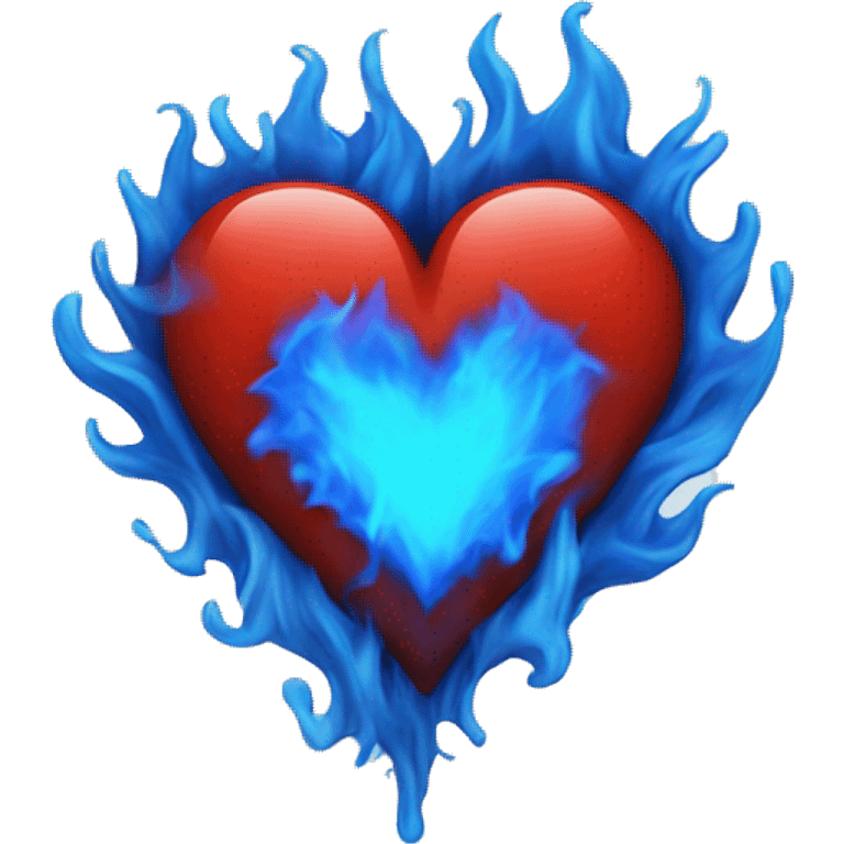 red heart in blue fire emoji