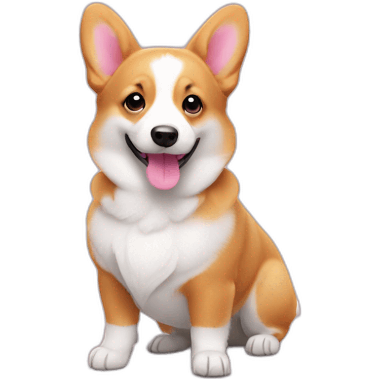 Pink cute corgi emoji