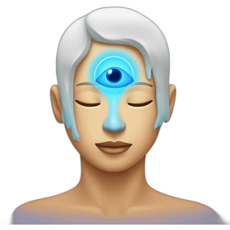 facing energy neck and head with third eye chakra emoji