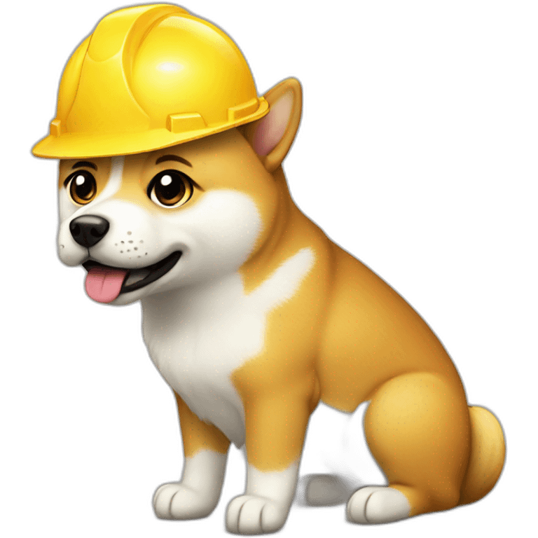 doge wearing hard hat emoji