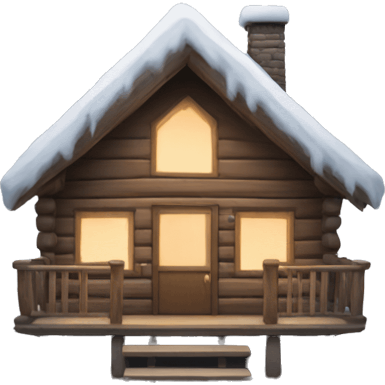 winter cabin emoji