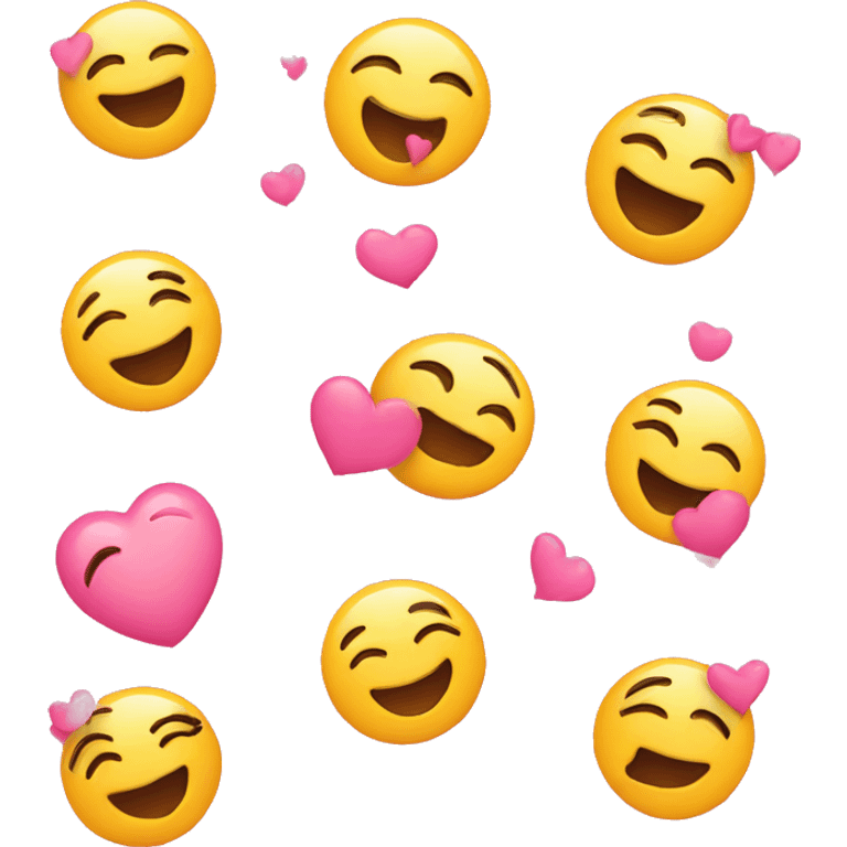 smiling emoji with pink hearts around it emoji