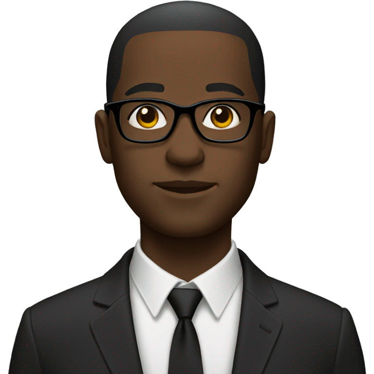 black male with suit and glasses emoji