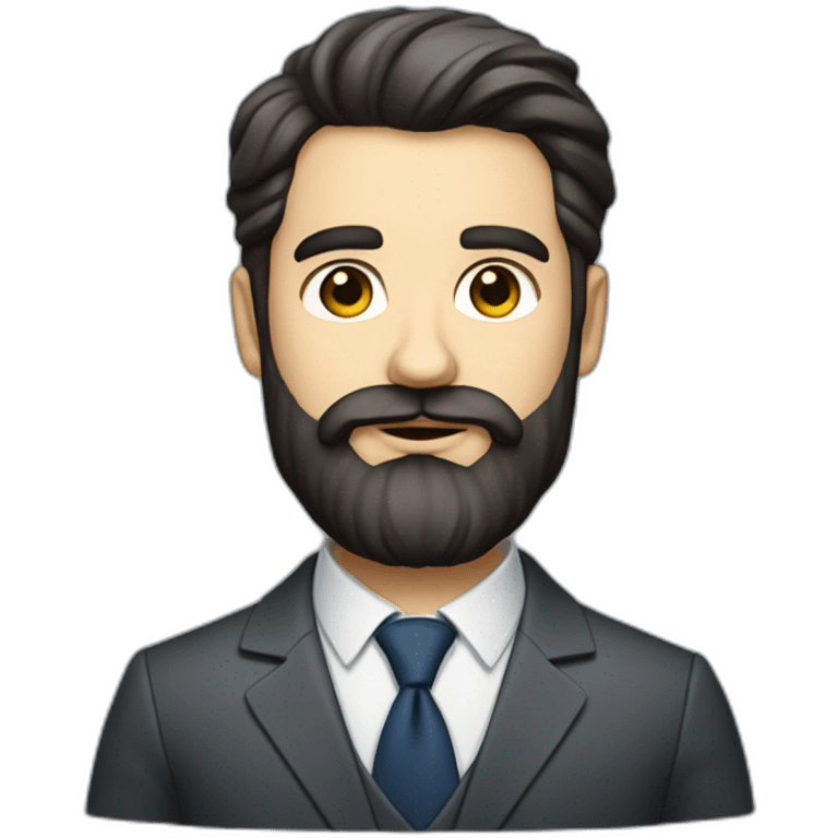 dark-haired French real estate agent with a big beard who dresses classy emoji