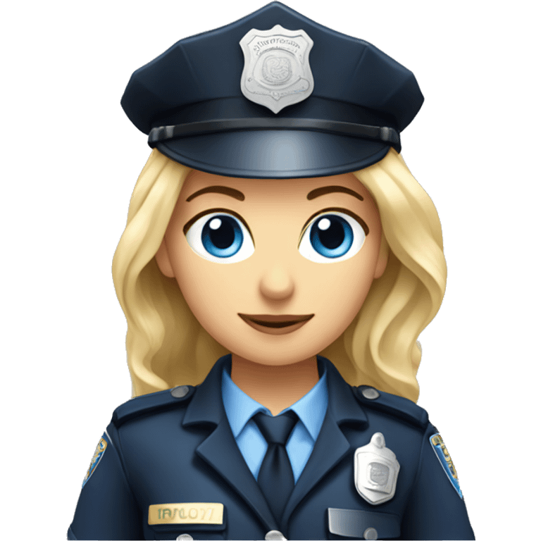 Blonde Police Woman with Blue eyes emoji