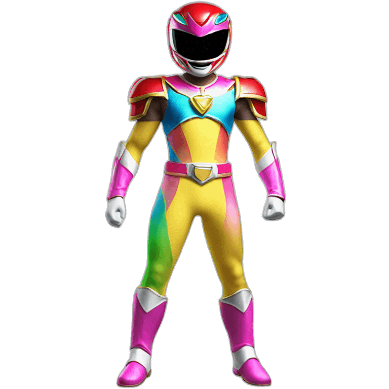 bright rainbow power ranger full body emoji