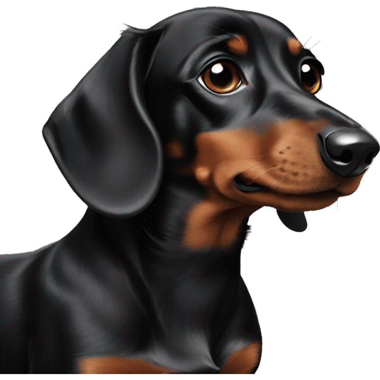 Black Miniature dachshund emoji