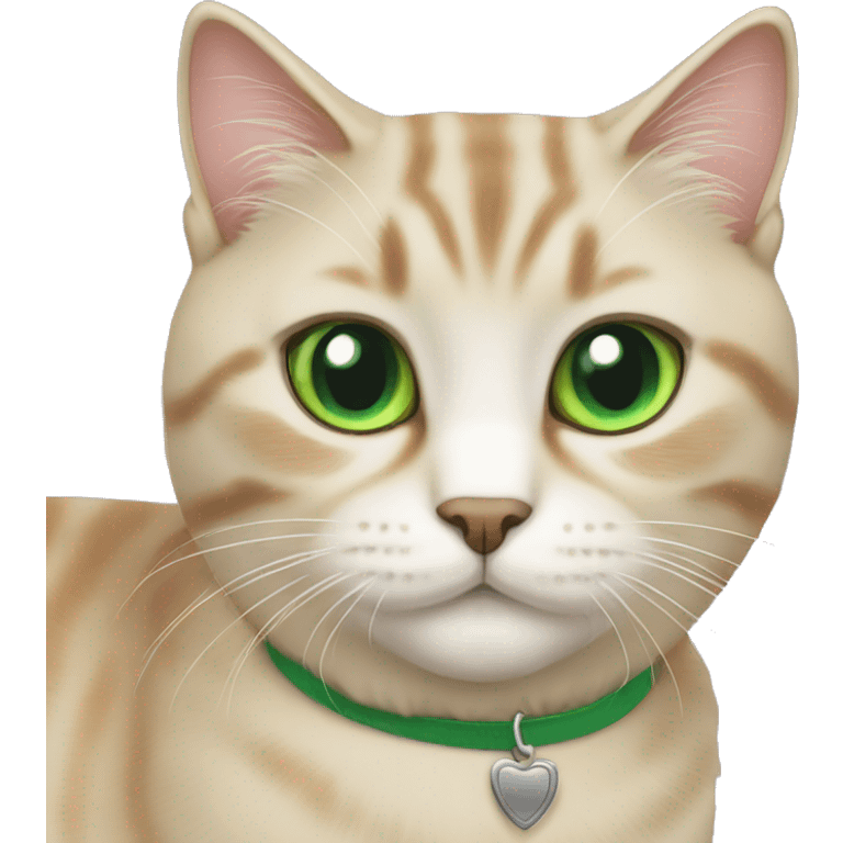 Scottish straight cat with green eyes emoji