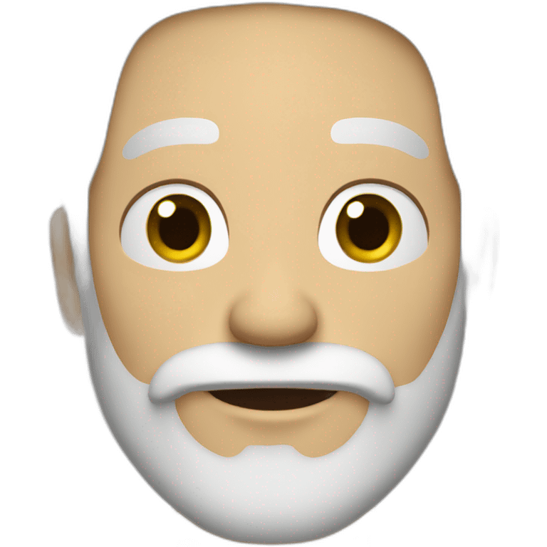 Man brown beard, long white hair emoji