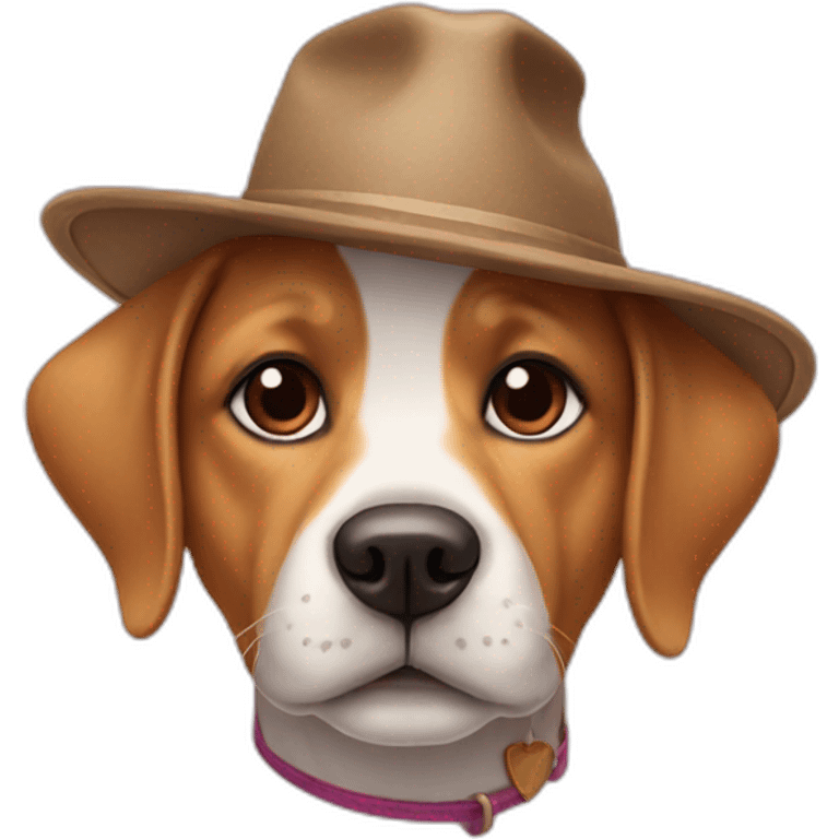 dog with a hat emoji