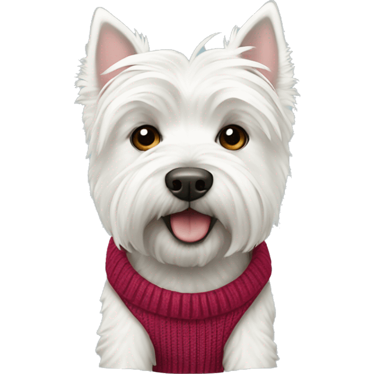 west highland white terrier wearing sweater  emoji