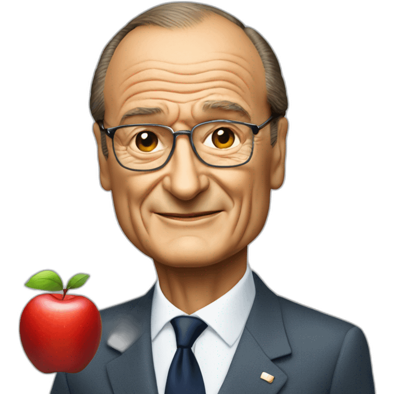 Jacques Chirac with an apple emoji