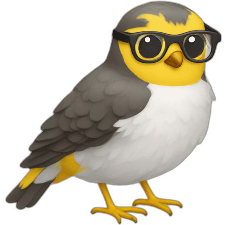 Birder colie with yellow glasses emoji