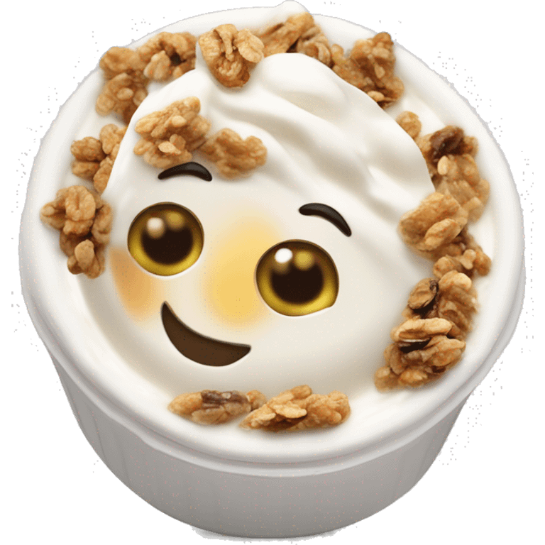 ￼ Greek yogurt with granola ￼￼ emoji