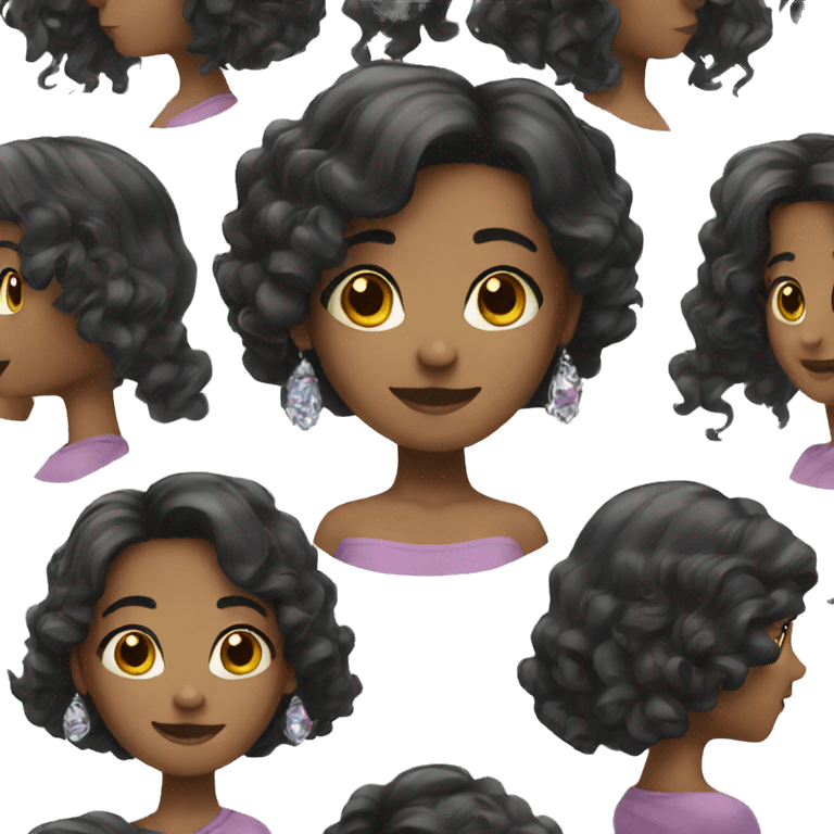 black haired girl with earrings emoji