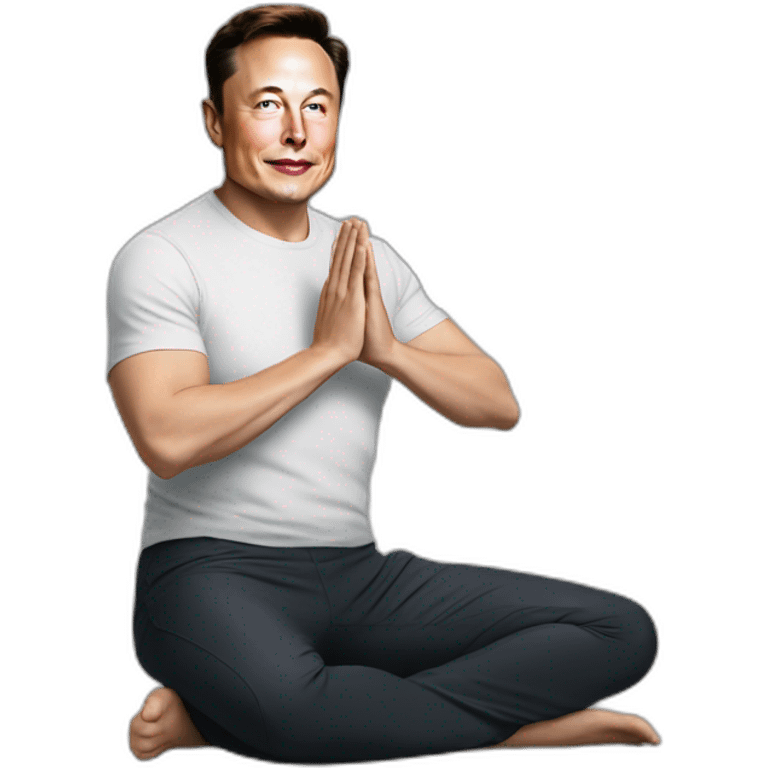 Elon Musk is namaste 🙏 pose emoji