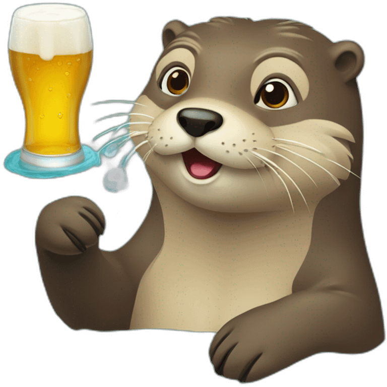 loutre avec une biere dans l eau emoji