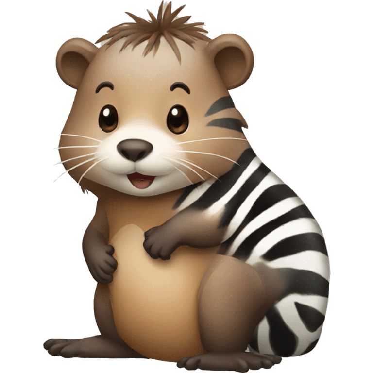 beaver with zebra emoji