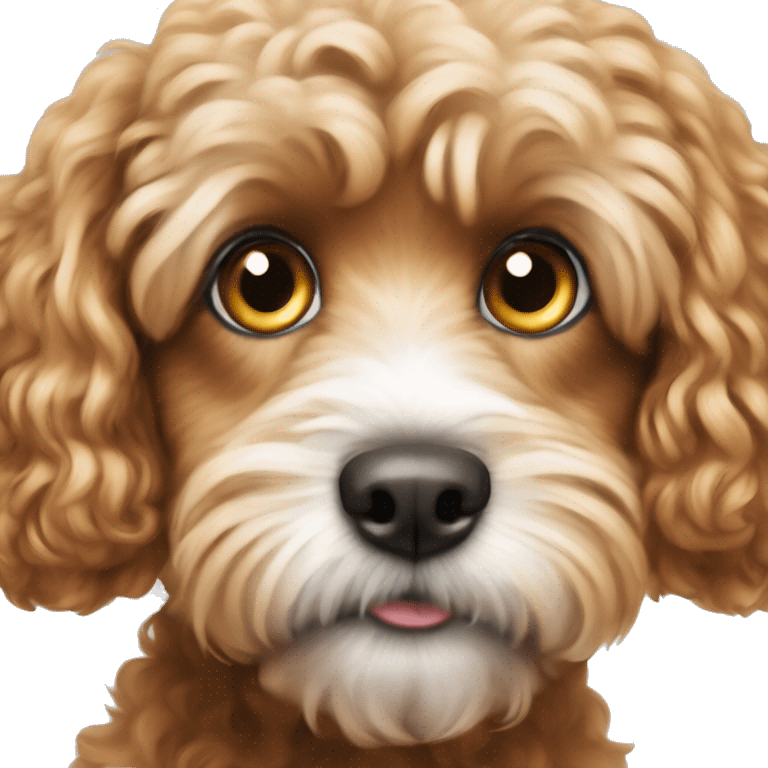 curious fluffy cavapoo staring close emoji